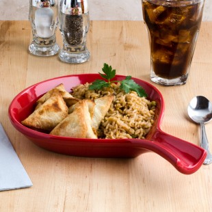 Tuxton BQP-114 18 oz. Cayenne China Fry Pan Server - 12/Case