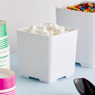 American Metalcraft MSJ4 24 oz. White Square Melamine Jar American Metalcraft MSJ4 24 oz. White Square Melamine Jar