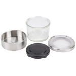 Cal-Mil 1858-4-55HL Mixology Stainless Steel Tiered 6 Jar Rotating Display for 16 oz. Jars with Hinged Lids - 14 Cal-Mil 1858-4-55HL Mixology Stainless Steel Tiered 6 Jar Rotating Display for 16 oz. Jars with Hinged Lids - 14