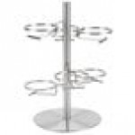 Cal-Mil 1858-4-55HL Mixology Stainless Steel Tiered 6 Jar Rotating Display for 16 oz. Jars with Hinged Lids - 14 Cal-Mil 1858-4-55HL Mixology Stainless Steel Tiered 6 Jar Rotating Display for 16 oz. Jars with Hinged Lids - 14