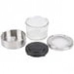 Cal-Mil 1858-4-55HL Mixology Stainless Steel Tiered 6 Jar Rotating Display for 16 oz. Jars with Hinged Lids - 14 Cal-Mil 1858-4-55HL Mixology Stainless Steel Tiered 6 Jar Rotating Display for 16 oz. Jars with Hinged Lids - 14