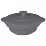 RAK Porcelain Chef's Fusion 7 oz. Stone Gray Porcelain Ramekin with Grooves - 12/Case