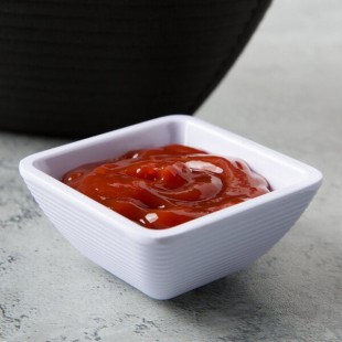TableCraft RAMS2W 2 oz. White Square Ribbed Melamine Ramekin - 12/Pack