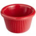 Acopa 1.5 oz. Red Fluted Melamine Ramekin - 12/Case Acopa 1.5 oz. Red Fluted Melamine Ramekin - 12/Case