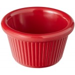 Acopa 1.5 oz. Red Fluted Melamine Ramekin - 12/Case Acopa 1.5 oz. Red Fluted Melamine Ramekin - 12/Case