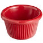 Acopa 1.5 oz. Red Fluted Melamine Ramekin - 12/Case Acopa 1.5 oz. Red Fluted Melamine Ramekin - 12/Case