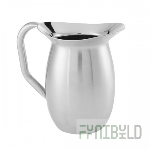 American Metalcraft 44 oz. Stainless Steel Satin Finish Double-Walled Bell Pitcher DWPS44 - 12/Case