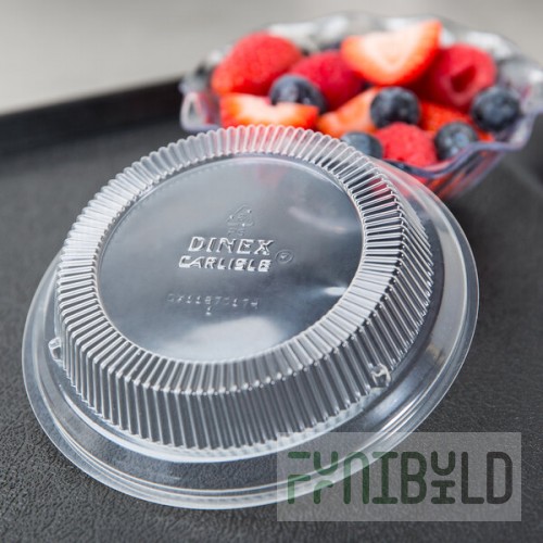 Dinex DX11870174 Clear Dome Disposable Lid for Dinex DXSWC6 6 oz. Clear Tulip Bowls, Dinex DXSWC8 8 oz. Clear Tulip Bowls, Carlisle 4531 5 oz. Tulip Dish, and Carlisle 4535 8 oz. Clear Tulip Bowls - 1,000/Case