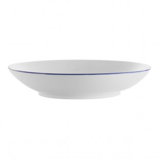 International Tableware Torino Bistro 40 oz. Blue Band Porcelain Vegetable / Serving Bowl - 12/Case International Tableware Torino Bistro 40 oz. Blue Band Porcelain Vegetable / Serving Bowl - 12/Case