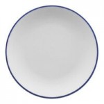 International Tableware Torino Bistro 40 oz. Blue Band Porcelain Vegetable / Serving Bowl - 12/Case