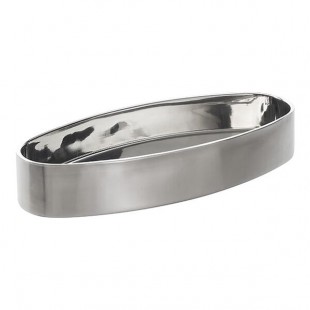 American Metalcraft 216 oz. Oval Satin Stainless Steel Double-Walled Serving Bowl American Metalcraft 216 oz. Oval Satin Stainless Steel Double-Walled Serving Bowl