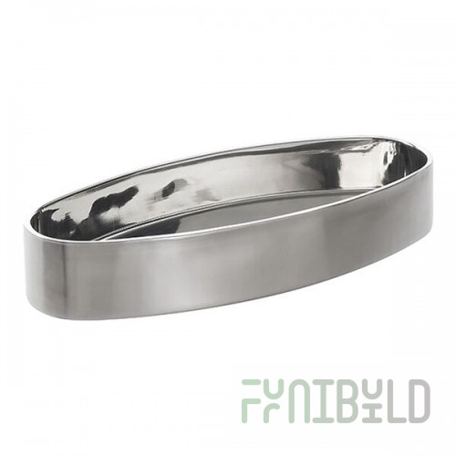 American Metalcraft 216 oz. Oval Satin Stainless Steel Double-Walled Serving Bowl