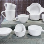 Elite Global Solutions B514SB-W Merced 12 oz. White Round Melamine Bowl with Handle - 12/Case