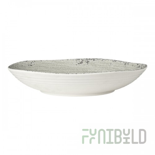 Creations Pompeii from Steelite International 2.625 Qt. Stone Melamine Round Shallow Bowl - 12/Case