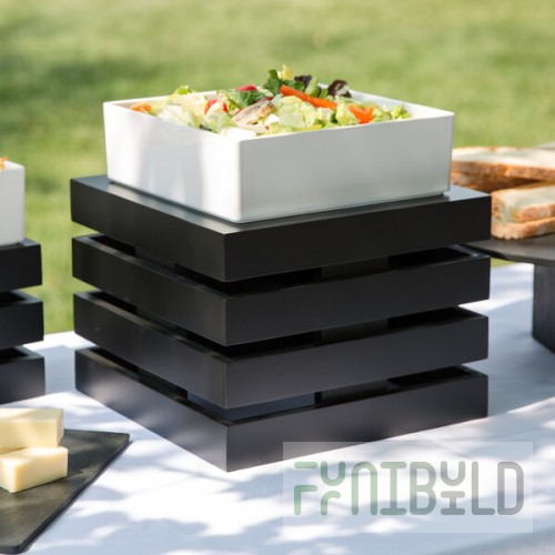 Cal-Mil 3332-10-96 Midnight Bamboo Black Square Crate Riser - 12