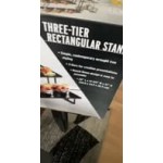 American Metalcraft ISP18 3-Tier Black Rectangular Fixed Riser Stand