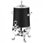 Eastern Tabletop 3918G/S 6 Qt. Stainless Steel Round Induction / Traditional Chafer with Stand and Hinged Glass Dome Cover