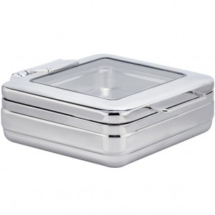 Bon Chef 20309 6 Qt. Stainless Steel Hinged Top Induction Chafer with Glass Window Bon Chef 20309 6 Qt. Stainless Steel Hinged Top Induction Chafer with Glass Window