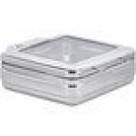 Bon Chef 20309 6 Qt. Stainless Steel Hinged Top Induction Chafer with Glass Window