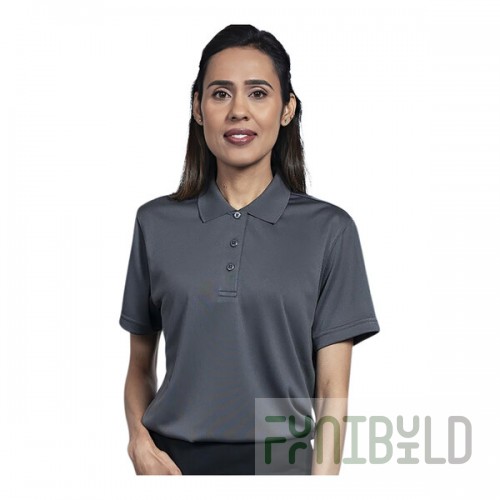 Uncommon Chef 51TJ01-R Women's Customizable Gray Short Sleeve Moisture Wicking Polo Shirt - Polyester - S
