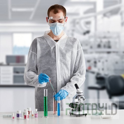 Lavex White 26 GSM Standard Weight Polypropylene Snap Front Long Sleeve Lab Coat with Elastic Wrists - XL - 30/Case