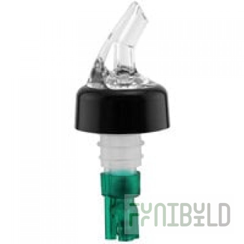 Franmara Bar-Pro 0.5 oz. Clear Spout / Orange Tail Measured Liquor Pourer with Collar 8761 BU - 12/Pack