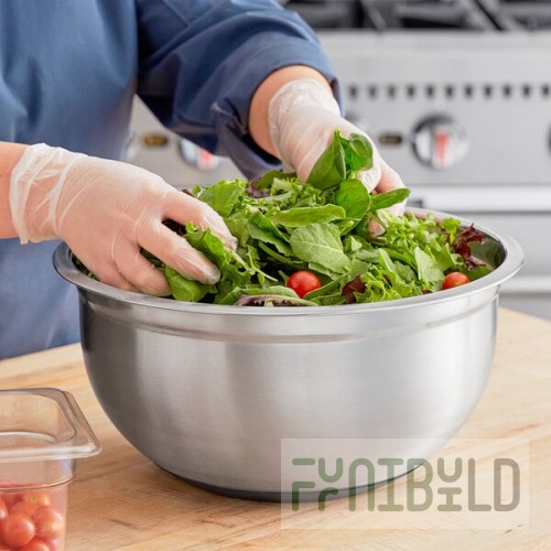 Choice 13 Qt. Stainless Steel Mixing Bowl with Silicone Bottom