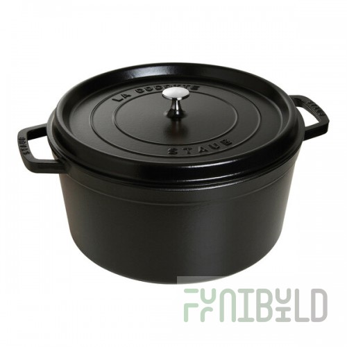 Staub 13.25 Qt. Black Enameled Cast Iron Dutch Oven 1004315