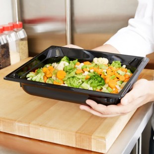 Vollrath 9022420 Super Pan® 1/2 Size Black High Heat Plastic Food Pan - 2 1/2 Vollrath 9022420 Super Pan® 1/2 Size Black High Heat Plastic Food Pan - 2 1/2