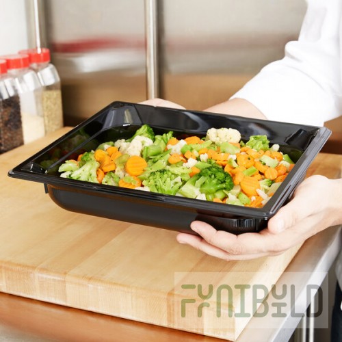 Vollrath 9022420 Super Pan® 1/2 Size Black High Heat Plastic Food Pan - 2 1/2