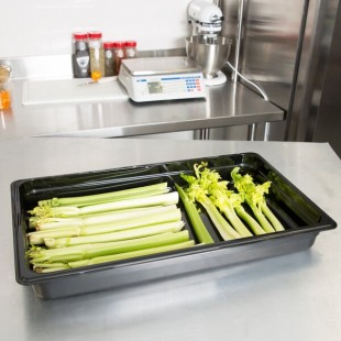 Cambro 12CW110 Camwear® Full Size Black Polycarbonate Food Pan - 2 1/2