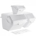 Baker's Lane 6.3 Gallon / 100 Cup Clip-In Shelf Ingredient Bin with Flip Lid, Label Sheet, and Scoop