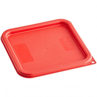 Vigor 6 and 8 Qt. Red Square Polypropylene Food Storage Container Lid - 6/Case Vigor 6 and 8 Qt. Red Square Polypropylene Food Storage Container Lid - 6/Case