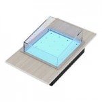 Bon Chef NX-14-IS-B-C Nexus Quarter Size Black / Concrete Ice Station / Cold Drop-In Food Well with Drain Assembly Bon Chef NX-14-IS-B-C Nexus Quarter Size Black / Concrete Ice Station / Cold Drop-In Food Well with Drain Assembly