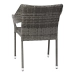 Flash Furniture Ethan Gray Synthetic Rattan Stackable Arm Chair