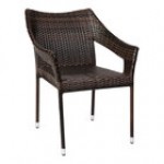 Flash Furniture Ethan Gray Synthetic Rattan Stackable Arm Chair