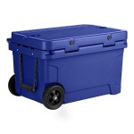 CaterGator CG45NVW Navy 45 Qt. Mobile Rotomolded Outdoor Cooler / Ice Chest