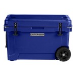 CaterGator CG45NVW Navy 45 Qt. Mobile Rotomolded Outdoor Cooler / Ice Chest