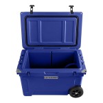 CaterGator CG45NVW Navy 45 Qt. Mobile Rotomolded Outdoor Cooler / Ice Chest
