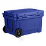 CaterGator CG45NVW Navy 45 Qt. Mobile Rotomolded Outdoor Cooler / Ice Chest