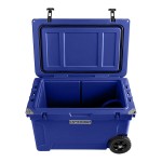 CaterGator CG45NVW Navy 45 Qt. Mobile Rotomolded Outdoor Cooler / Ice Chest