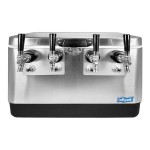 Coldbreak JOCK-4TF-SS54 Stainless Steel 4 Faucet 54 Qt. Insulated Jockey Box with Front Inputs and 50 ft. Coils