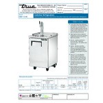 True TDD-1-S-HC Single Tap Kegerator Beer Dispenser - Stainless Steel, (1) 1/2 Keg Capacity
