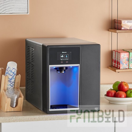 Follett 7CI114A-IW-NF-ST-00 Champion 7 Series Air-Cooled Chewblet Countertop Ice Maker and Water Dispenser with 7 lb. Bin - 115V, 100 lb.