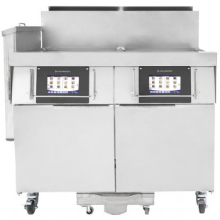 Frymaster FilterQuick 3FQG60T Oil-Conserving Gas Floor Fryer with (3) 63 lb. Full Frypots and Automatic Filtration - Natural Gas