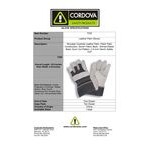 Cordova Denim Work Gloves with Cowhide Leather Palms - Vendpacked - Large - Pair