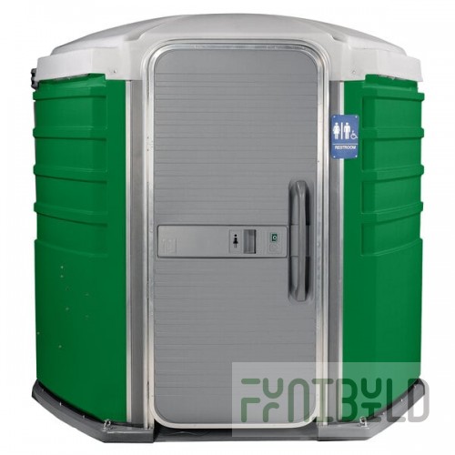 PolyJohn SA1-1122 We'll Care III Verdant Wheelchair Accessible Portable Restroom - Assembled