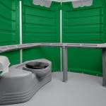 PolyJohn SA1-1122 We'll Care III Verdant Wheelchair Accessible Portable Restroom - Assembled