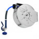 T&S B-7222-C08H 30' Enclosed Epoxy Coated Steel Hose Reel with JeTSpray Hi-Flow Spray Valve