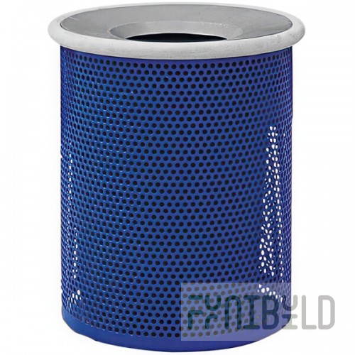 Wausau Tile MF3001 Classic 28 Gallon Steel Round Trash Can with Aluminum Funnel Lid